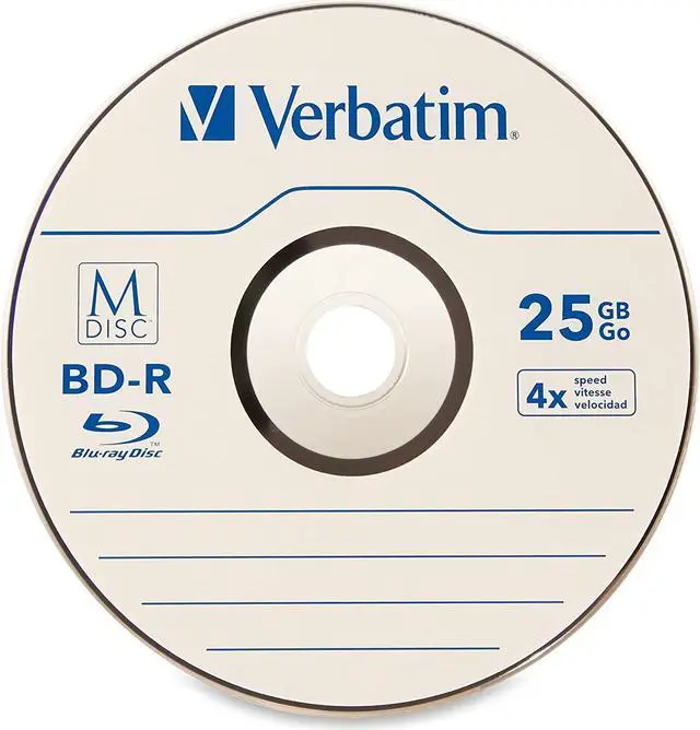 Alt view image 2 of 3 - Verbatim M-Disc BD-R 25GB 4X with Branded Surface - 25pk Spindle
