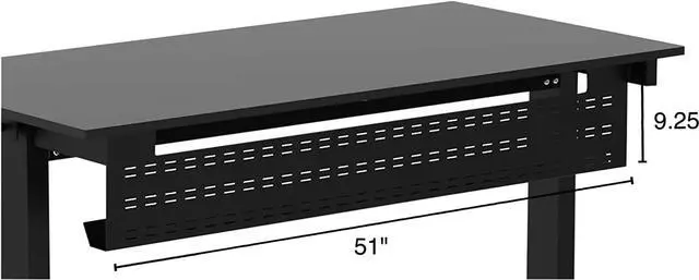 Alt view image 6 of 6 - Stand Up Desk Store Under Desk Cable Management Tray Black Horizontal Computer Cord Raceway and Modesty Panel (Black, 51")