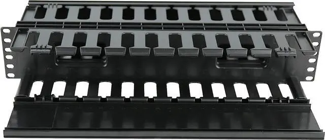 Alt view image 2 of 2 - 2U Horizontal Double Sided Finger Duct Cable Manager 19 Inch Rack Mount