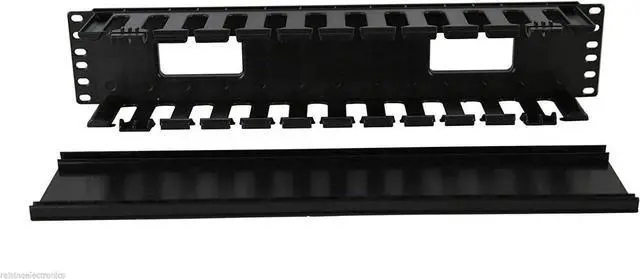 Main image of Raising Electronics 19 Inch 2U Rack Mount Cable Management Unit 12 Slots with Panel Plastic