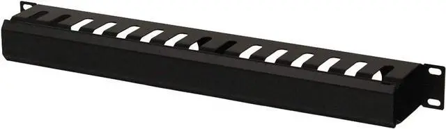 Main image of NavePoint 1U Metal Rack Mount Horizontal Cable Manager Duct Raceway for 19 Inch Server Rack