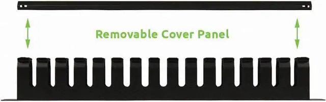 Alt view image 2 of 3 - NavePoint 1U Metal Rack Mount Horizontal Cable Manager Duct Raceway for 19 Inch Server Rack