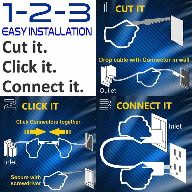 Alt view image 5 of 7 - PowerBridge Two-CK-H2 Dual Outlet Recessed in-Wall Cable Management System and Two 10-Foot High-Speed HDMI Cables (Latest Standard) Bundle