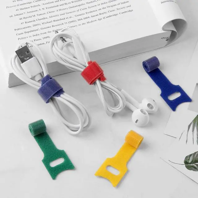 Alt view image 4 of 5 - 6 Inch Length Reusable Hook and Loop Cable Ties Strong &Microfiber fastening cloth, Adjustable Fastener Cable Strap Hook and Loop Cord Ties