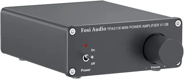 Main image of Good Product Outlet V1.0B 2 Channel Amplifier Stereo Audio Amp Mini Hi-Fi Class D Integrated TPA3116 Amp for Home Speakers 50W x 2 with 19V 4.74A Power Supply