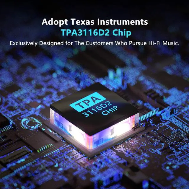 Alt view image 5 of 7 - Good Product Outlet V1.0B 2 Channel Amplifier Stereo Audio Amp Mini Hi-Fi Class D Integrated TPA3116 Amp for Home Speakers 50W x 2 with 19V 4.74A Power Supply