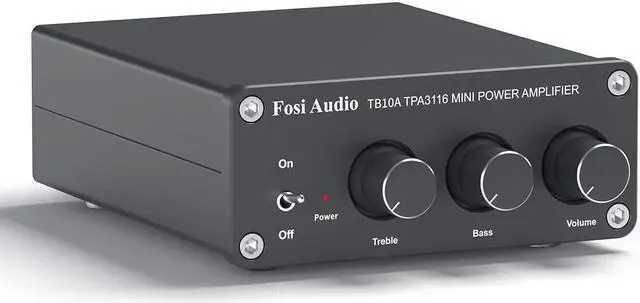 Main image of Good Product Outlet TB10A 2 Channel Stereo Audio Amplifier Receiver Mini Hi-Fi Class D Integrated Amp 2.0CH for Home Speakers 100W x 2 with Bass and Treble Control TPA3116(with Power Supply)