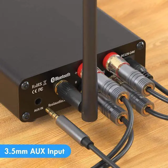 Alt view image 4 of 7 - Fosi Audio BT10A Bluetooth 5.0 Stereo Audio Amplifier Receiver 2 Channel Class D Mini Hi-Fi Integrated Amp for Home Passive Speakers 50W x 2 TPA3116
