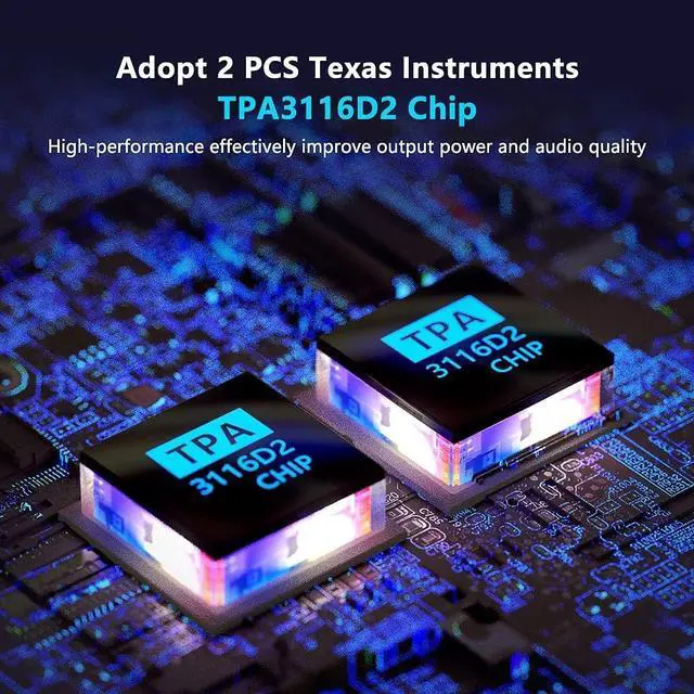 Alt view image 4 of 7 - Fosi Audio BT30D-S Bluetooth 5.0 Stereo Audio Receiver Amplifier 2.1 Channel Mini Hi-Fi Class D Integrated Amp 50 Watt x2+100 Watt for Home Outdoor Passive Speakers/Subwoofer Powered Subwoofer