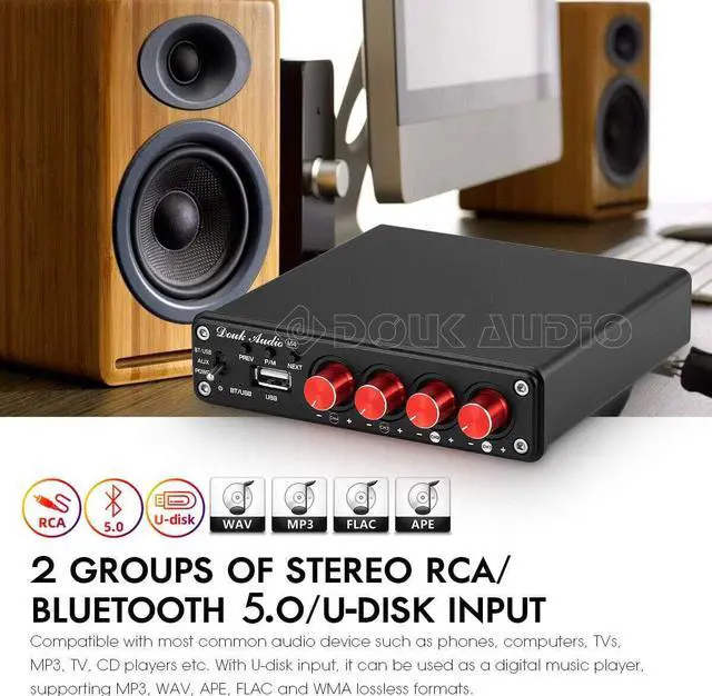 Alt view image 5 of 7 - HiFi Bluetooth 5.0 Digital Power Amplifier Stereo 2/4 Channel Audio Amp 50W x 4