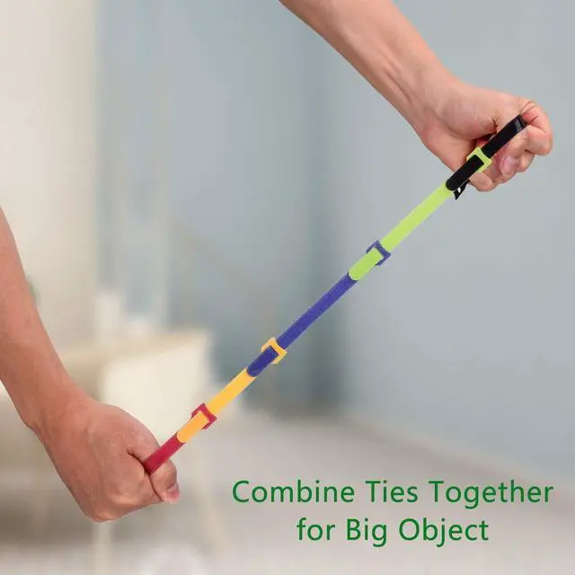 Alt view image 7 of 7 - 60 Pcs Reusable Fastening Cable Ties with Hook and Loop Multi-Purpose Cable Straps Wire Ties Cable Management Adjustable Cord organizer Ties for Computer/TV/Electronics 3 Sizes and 5 Colors