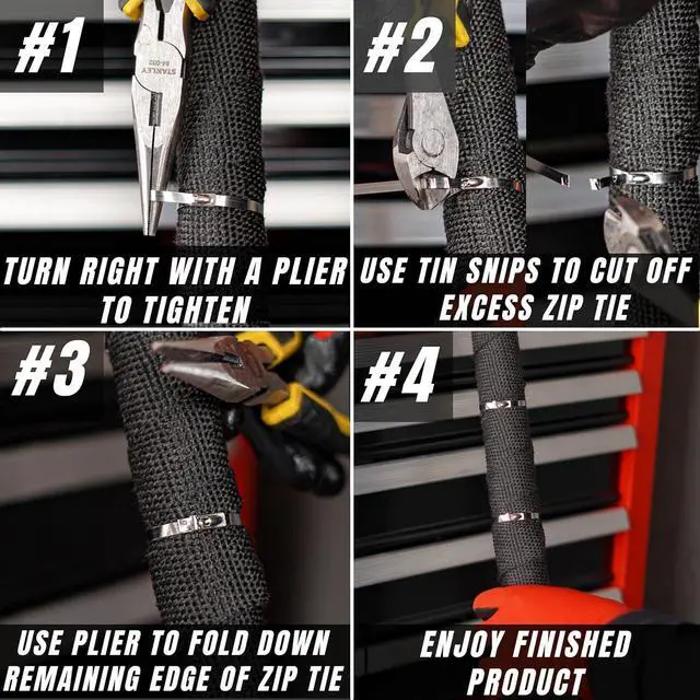 Alt view image 6 of 7 - Metal Zip Ties 11.8 inch 100pcs 304 Stainless Steel Zip Ties Heavy Duty Multi-Purpose Self-Locking Cable Ties for Machinery Vehicles Exhaust Wrap Farms Pipes Roofs Cables and Outdoor Fence