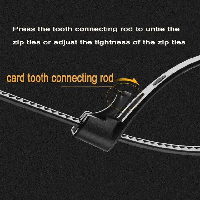 Alt view image 2 of 7 - Releasable Reusable Zip Ties 12 Inch Heavy Duty Zip Tie Thick Black Cable Ties Reusable 100 Pack 50lb Tensile Strength Nylon Cable Wire Ties for Multi-Purpose Use Indoor And Outdoor Plastic Tie Wire