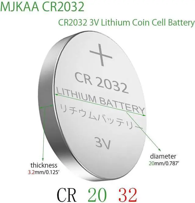 Alt view image 3 of 6 - ECR2032 3V Lithium Coin Cell Battery CR2032 (100 Pack)