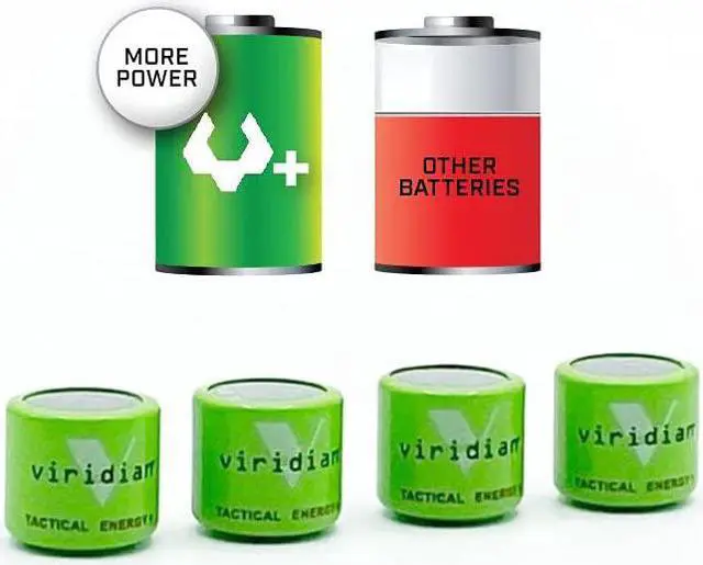 Alt view image 5 of 6 - Viridian CR 1/3N Tactical Energy Plus Lithium Batteries, 3 Volt (Retail Pack of 4)