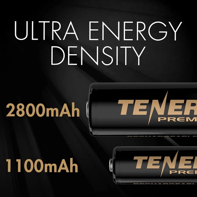Alt view image 2 of 7 - Tenergy Premium Pro 4 Pack AA and 4 Pack AAA Rechargeable Batteries and Portable TN474U Battery Charger, Ideal for High Performance Professional Electronics