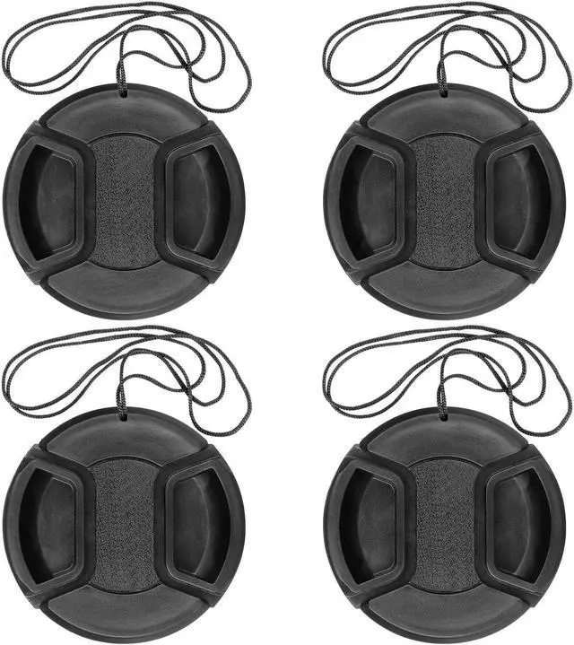 Main image of Camera 52mm Lens Cap Center Pinch with Lens Cap Leash Hole Bundle Compatible with Nikon Sony Canon DSLR Cameras & Other DSLR Cameras UV Lens (52mm)- 4 Pack