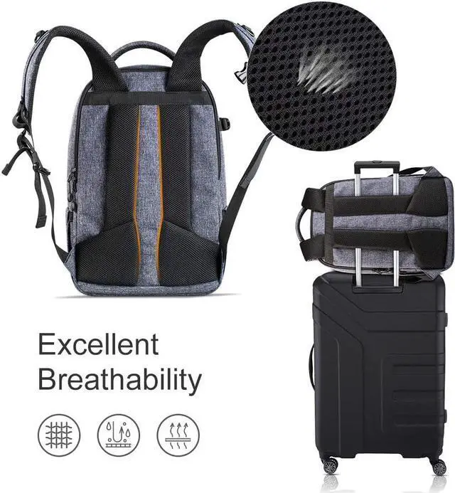 Alt view image 7 of 7 - Camera Backpack Professional DSLR Camera Bag Waterproof Photography Bag for DSLR Cameras 15 inch with Laptop/Tripod/Lenses Large Capacity Bag