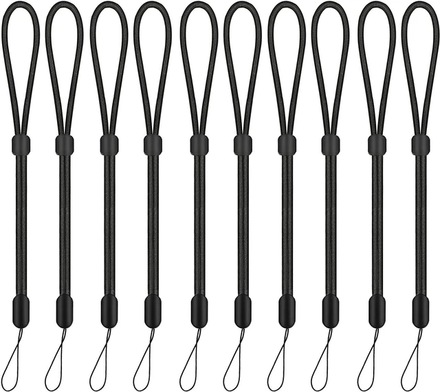 Main image of 10 Pack Extra-Long Adjustable Wrist Lanyards Black Comfort-Fit