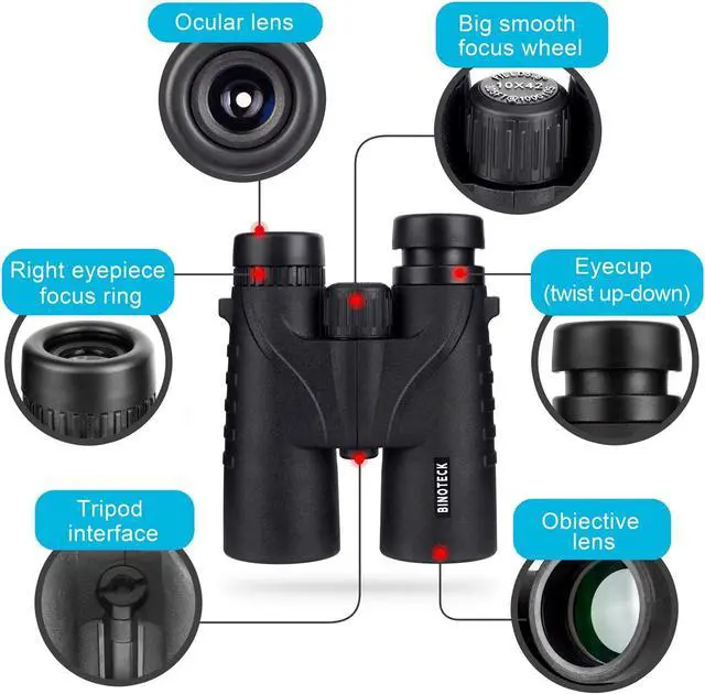 Alt view image 6 of 7 - 10x42 Binoculars for Adults - Professional HD Roof BAK4 Prism Lens Binoculars for Bird Watching, Hunting, Travel, Sports, Cruise, with Carrying Bag (1.1Lbs)
