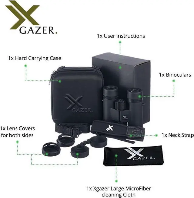 Alt view image 3 of 4 - Xgazer Optics 8x42 Ultra HD Certvision Binoculars, Anti-Reflective Lenses Waterproof, Fogproof, Rainproof | Hunting, Safari, Birding, Bird Watching, Sporting Events | Incl. Strap, Hard Case, Covers