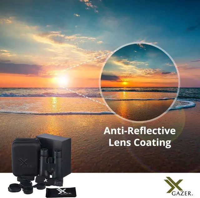 Alt view image 2 of 4 - Xgazer Optics 8x42 Ultra HD Certvision Binoculars, Anti-Reflective Lenses Waterproof, Fogproof, Rainproof | Hunting, Safari, Birding, Bird Watching, Sporting Events | Incl. Strap, Hard Case, Covers