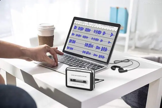 Alt view image 4 of 7 - Cassette Player-Cassette Tape To MP3 CD Converter Via USB Portable Cassette Tape Converter Captures MP3 Audio Music Convert Walkman Tape Cassette To MP3 Format Compatible with Laptops Mac and Personal