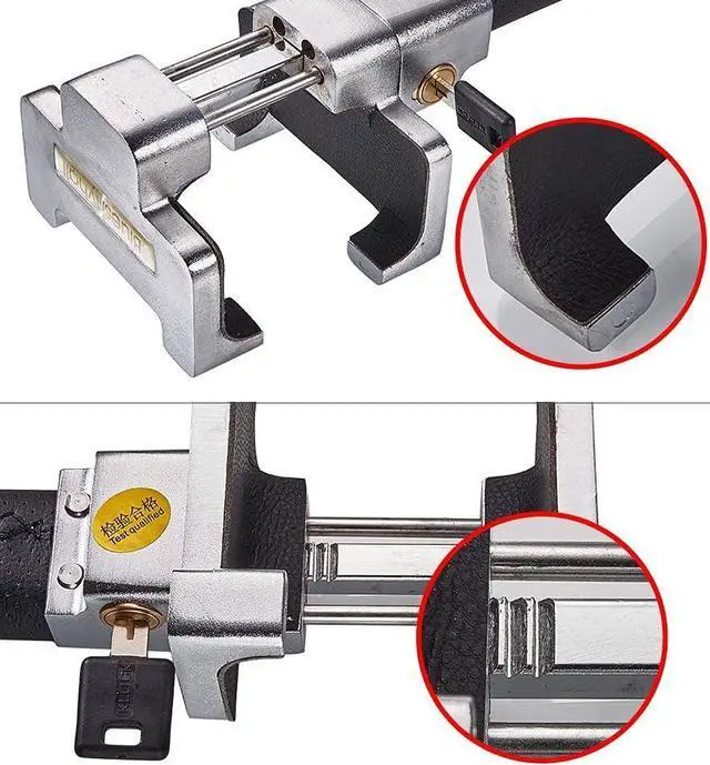 Alt view image 5 of 7 - Steering Wheel Lock with Alarm, Vehicle Anti-Theft Security Lock Universal for Car Truck SUV Van