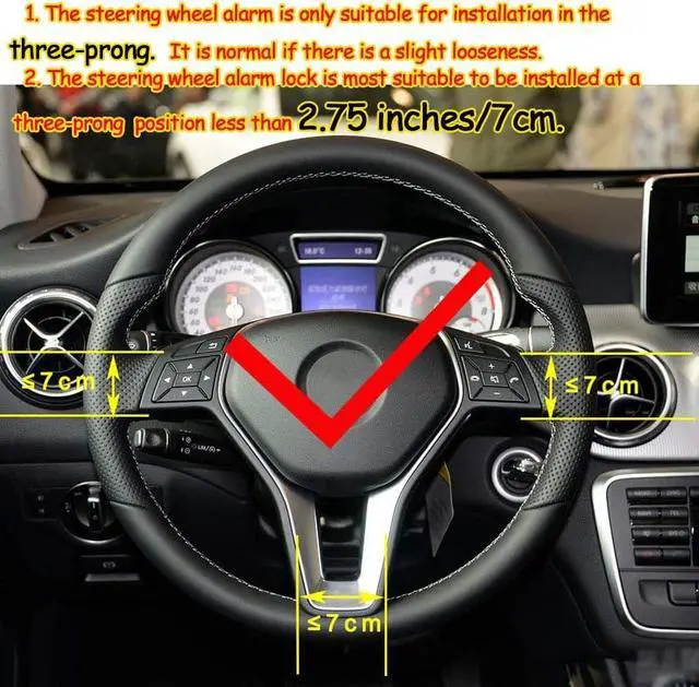 Alt view image 2 of 7 - Steering Wheel Lock Anti-Theft Device with Alarm Security Car Anti Theft Safety Lock Retractable Protection T-Lock