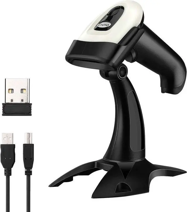 Main image of Eyoyo Wireless 2D QR Barcode Scanner with Stand, Bluetooth & 2.4G Wireless & USB Wired Handheld Barcode Reader with 1D 2D Screen Scanning Auto Sensing Connect Smart Phone Tablet PC
