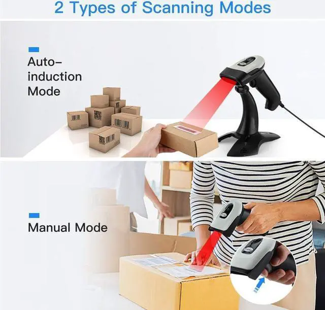 Alt view image 4 of 7 - Eyoyo Wireless 2D QR Barcode Scanner with Stand, Bluetooth & 2.4G Wireless & USB Wired Handheld Barcode Reader with 1D 2D Screen Scanning Auto Sensing Connect Smart Phone Tablet PC