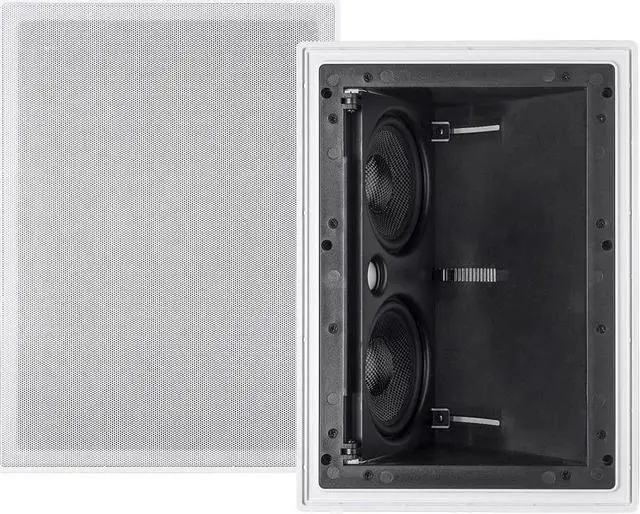 Alt view image 5 of 20 - Monoprice 2-way Carbon Fiber In-Wall Surround Speaker - Dual 5.25 Inch (Single) Vari-Angled With Paintable Grille - Alpha Series
