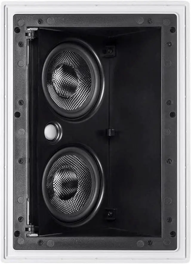 Alt view image 8 of 20 - Monoprice 2-way Carbon Fiber In-Wall Surround Speaker - Dual 5.25 Inch (Single) Vari-Angled With Paintable Grille - Alpha Series