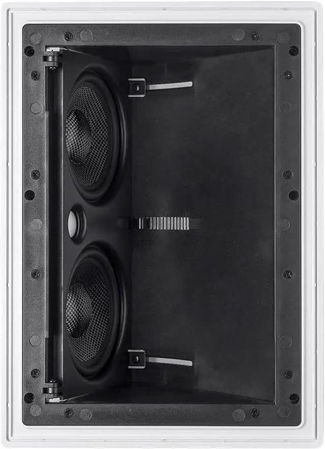 Alt view image 7 of 20 - Monoprice 2-way Carbon Fiber In-Wall Surround Speaker - Dual 5.25 Inch (Single) Vari-Angled With Paintable Grille - Alpha Series