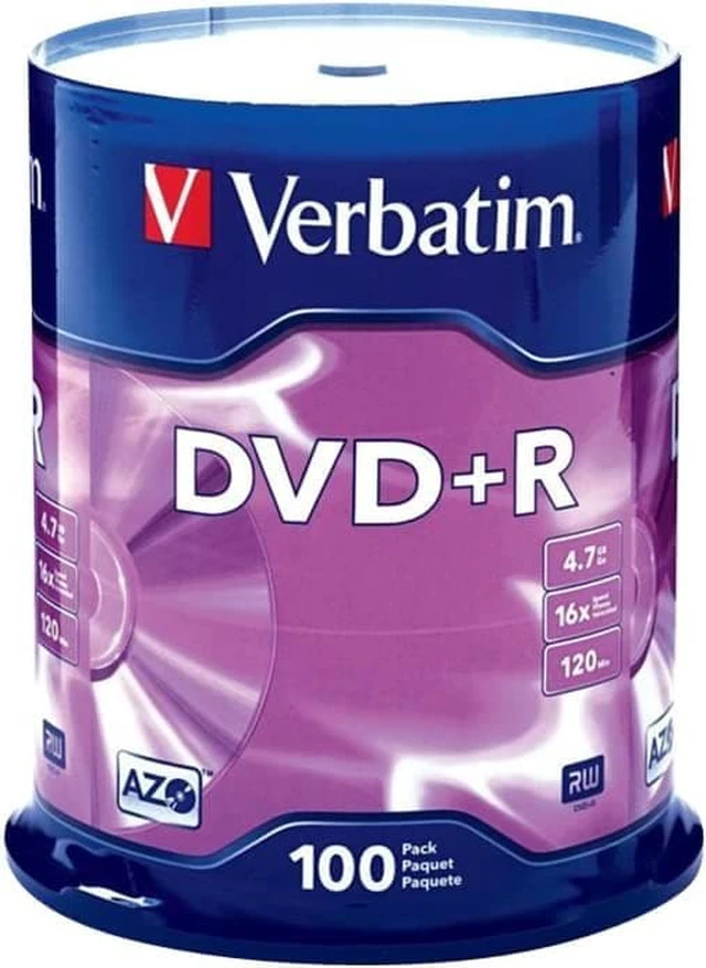 Main image of Verbatim AZO DVD+R 4.7GB 16X with Branded Surface, 100pk Spindle (95098)