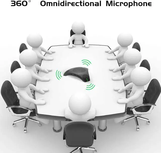 Alt view image 5 of 7 - Conference Microphone Omnidirectional USB Speakerphone Microphone for 8-10 People Business Conference,360° Omnidirectional Microphone Intelligent DSP Noise Reduction for Video Meeting (Gray)