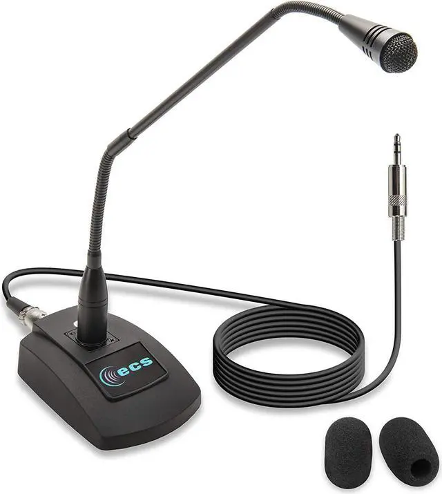 Main image of ECS | WordSentry Professional Gooseneck Microphone | 3.5mm Uni-Directional Conference Mic | Anti Slip Base and Adjustable Heavy Duty Metal Design