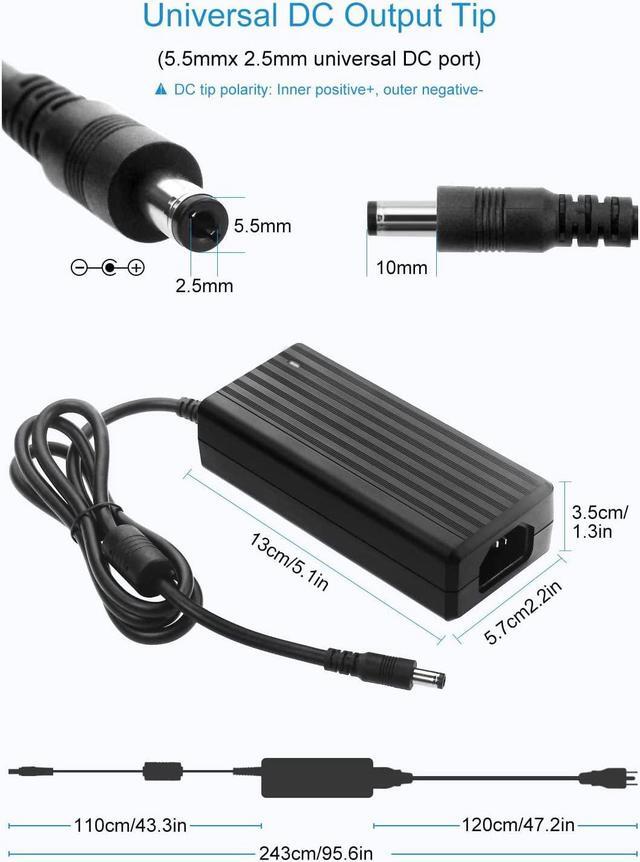 Alt view image 2 of 7 - 5V 10A Power Supply Adapter AC/DC Converter 100-240V AC to DC 5 Volt 50W 10Amp 9A 8A 7A 2A Transformer with 5.5x2.5mm Plug?for WS2812B WS2813 WS2811 W2813 SK6812 LED Strip Pixel String Light - OEM