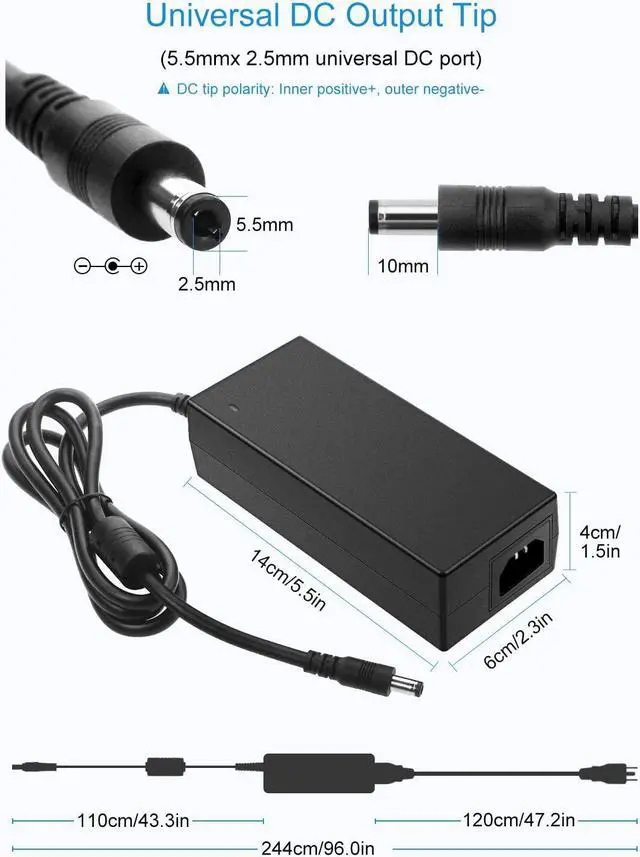 Alt view image 3 of 7 - 5V 15A AC to DC Power Supply Adapter Transformer Converter 5.5x2.5mm Plug 100V-240V AC Input for WS2811 2801 WS2812B LED Strip Pixel Light - OEM