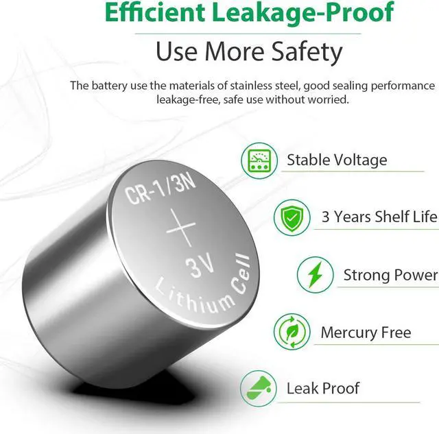 Alt view image 5 of 6 - LiCB 10 Pack CR1/3N Battery 3V Lithium CR 1/3N Batteries