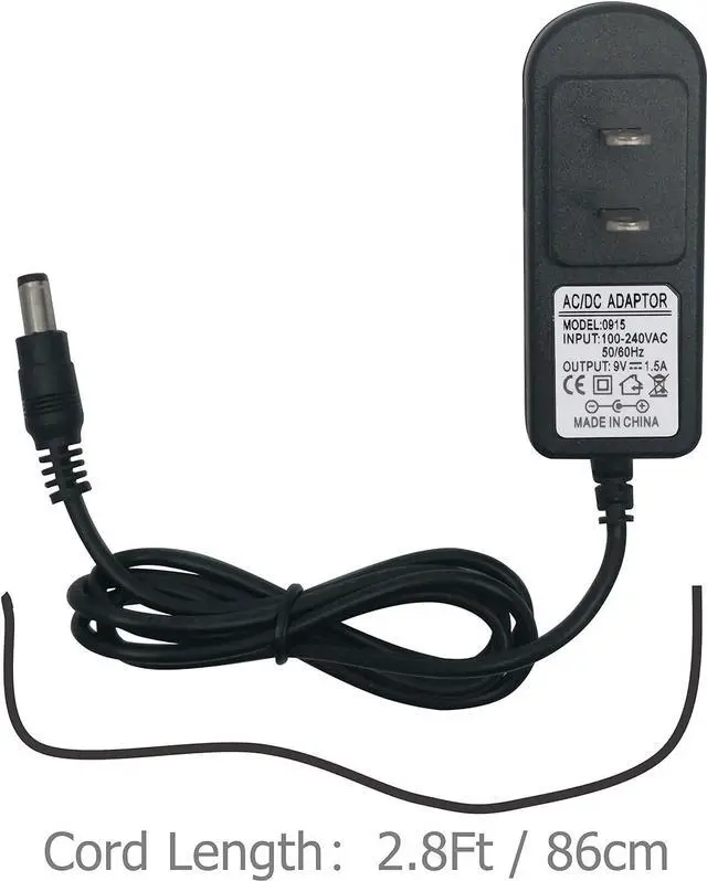 Alt view image 2 of 7 - AC to DC 9V 1.5A Power Supply Adapter with 5.5mm x 2.1mm Connector Plug for Android Tablets Webcam Routers Toys Recorder Bluetooth Speaker