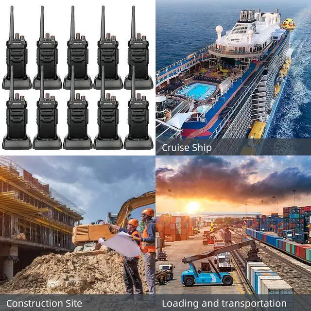 Alt view image 6 of 7 - RT48 Waterproof Walkie Talkies for Adults,Heavy Duty 2 Way Radio,Professional/Business Two Way Radio,1200mAh Battery,VOX,SOS Alarm,Rechargeable Radios for Outdoor Construction School(10 Pack)