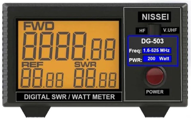 Main image of DG-503 Digital LCD 3.5" SWR/Watt Meter HF 1.6-60MHz & VHF/UHF 125-525MHz 1-200W for Two-Way Radio