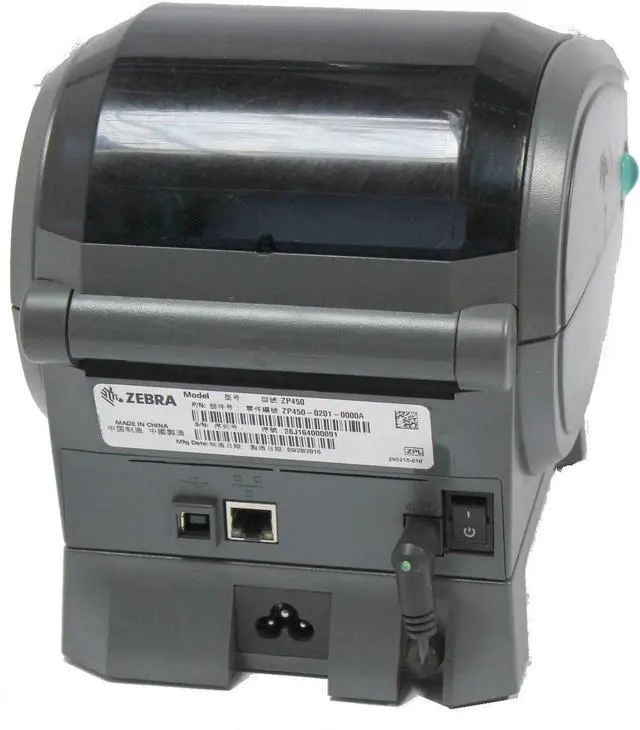 Alt view image 2 of 3 - Ze braNet ZP 450 ZP450-0201-0000A Direct Thermal Bar code Label Printer Network USB Peeler 203dpi