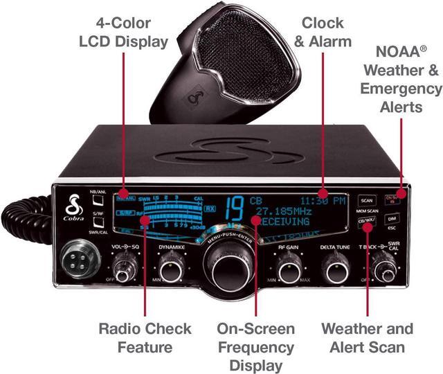 Alt view image 3 of 3 - Cobra 29LX Professional CB Radio - Emergency Radio, Travel Essentials, NOAA Weather Channels and Emergency Alert System, Selectable 4-Color LCD, Auto-Scan and Radio Check, Black
