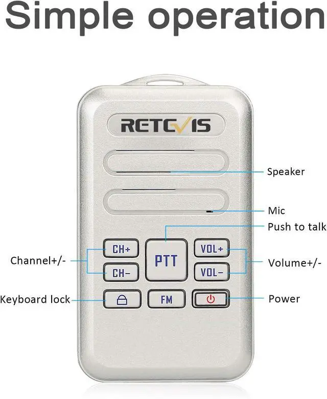 Alt view image 2 of 7 - RT20 Wearable Walkie Talkie Small for Adults, Senior Elderly 3 Pack