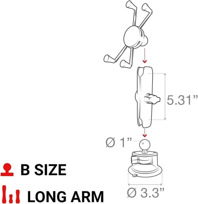 Alt view image 5 of 7 - X-Grip Large Phone Mount with Long Arm Twist-Lock Suction Cup
