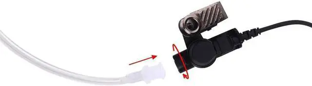 Alt view image 5 of 7 - KS K-STORM Covert Acoustic Tube Walkie Talkie Earpiece Surveillance Headset with Mic Compatible with 2 Pin Kenwood Two Way Radio