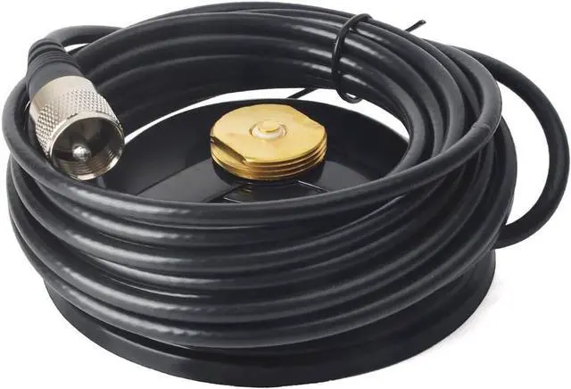 Alt view image 2 of 5 - HYS TC-110NMO CB/VHF/UHF/HF Ham Radio Antenna Magnet Mount NMO Connection Style W/5M(16.4ft) RG58 Coaxial Cable PL-259 Plug