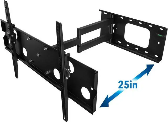 Alt view image 2 of 7 - Mount-It! Articulating TV Wall Mount Low-Profile Full Motion Design for 32 - 60 inch Screen LCD LED 4K Flat Panel Screen TVs 175 lb Weight Capacity, Black (MI-326B)